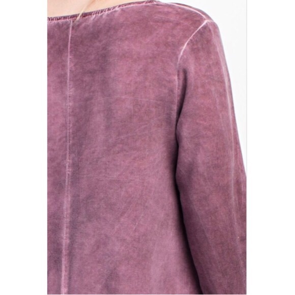 Dark Mauve Acid Washed Blouse - Picture 5 of 6